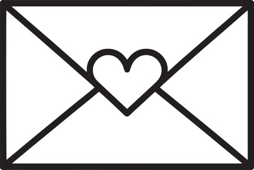 Love letter envelope with heart line icon © Nazrul Art24
