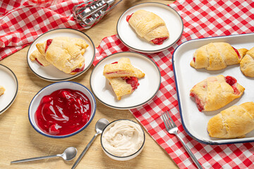 Homemade cherry dessert with crescent roll dough © Jeremy Pawlowski