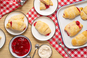 Homemade cherry dessert with crescent roll dough © Jeremy Pawlowski
