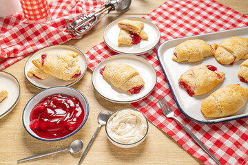 Homemade cherry dessert with crescent roll dough © Jeremy Pawlowski
