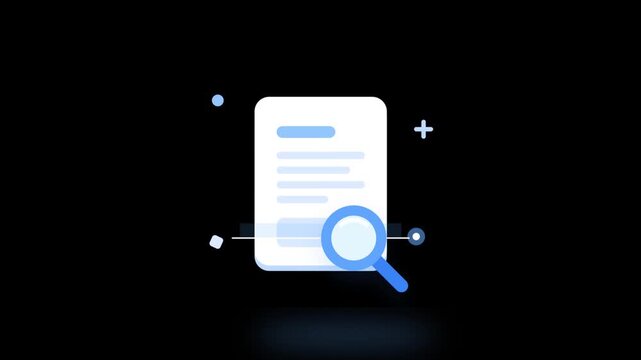 Modern Document Scanning Animation with Digital Data Analysis and Floating UI Elements