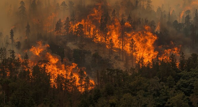 Devastating forest blaze triggered by man-made ignition sources