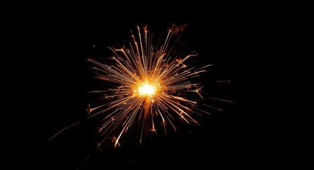 Fototapeta premium Vivid Sparkler Flames Set on a Dark Base