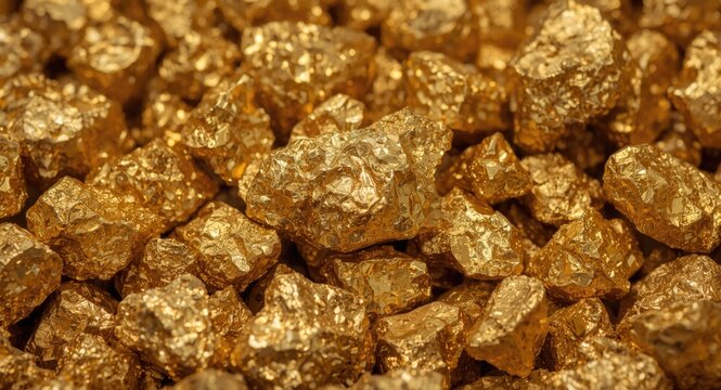 Distinctive golden nuggets recovered from freshwater river deposits