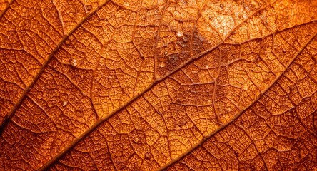 Obraz premium Close up of intricate patterns in dried leaf texture with warm earthy hues