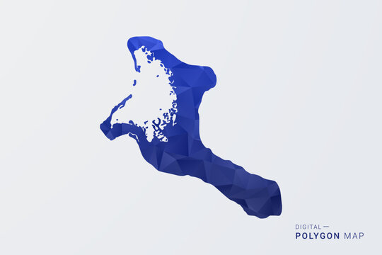 Kiribati Map - Polygon Style Vector Illustration in Deep Blue Gradient, Low Poly Geometric Design, Clean Silhouette Isolated on White Background for Infographics.