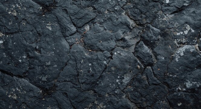 Basalt stone wall texture featuring vesicular volcanic rock formation and rugged surface