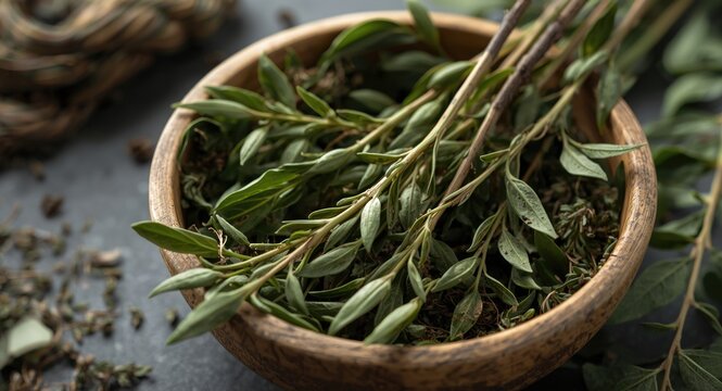 Bowl showcasing fresh willowherb leaves ready for herbal tea fermentation