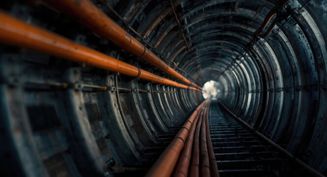 Steel structured tunnels equipped with Hdpe pipe systems for electrical wiring protection