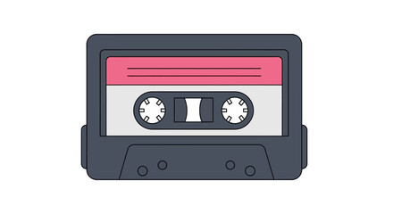 Naklejka premium Vintage Cassette Tape Illustration.