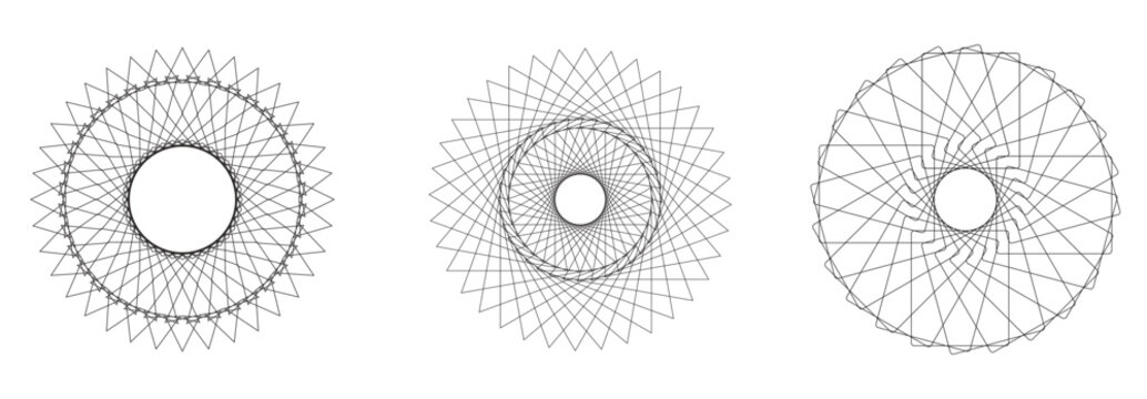 Geometric mandala designs vector set minimalist circular patterns for art meditation spirituality and modern decor
