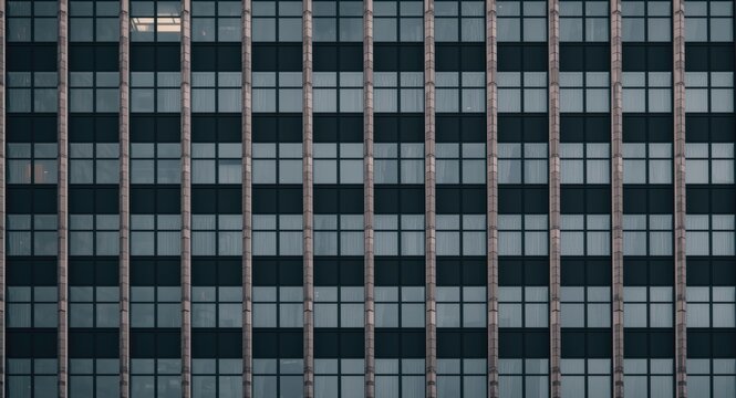 Contemporary skyscraper exterior showcasing a grid pattern of dark windows suited for urban design backgrounds