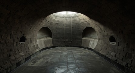 Disaster shelter bunker designed for military defense against nuclear fallout threats