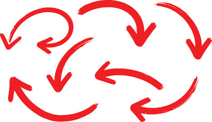 Fototapeta premium Cyclical arrows pointing in multiple directions