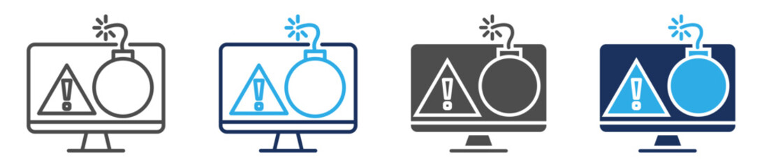 doos attack icon set multi concept © jumiatiniqi