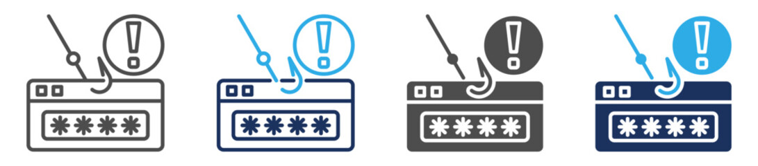 fishing hacker icon set multi concept © jumiatiniqi