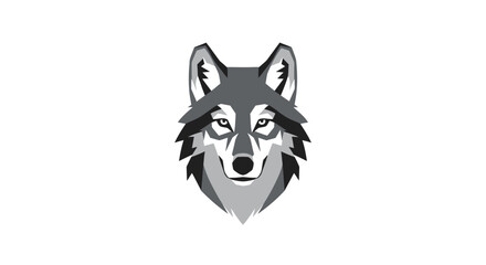 Obraz premium Wolf head illustration in gray tones.