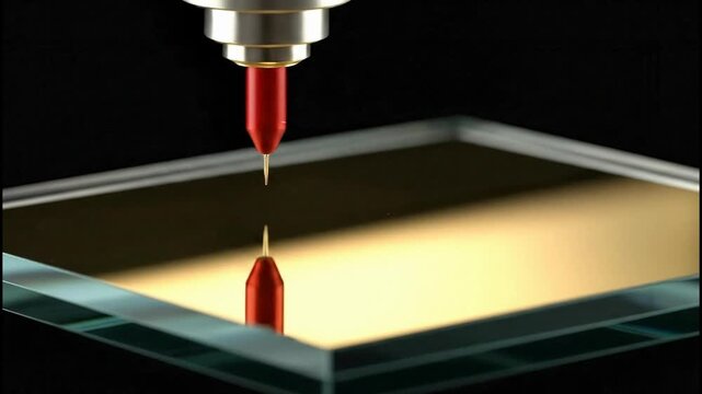 Watch gold atoms slowly settle to form a thin layer on a glass surface in slow motion