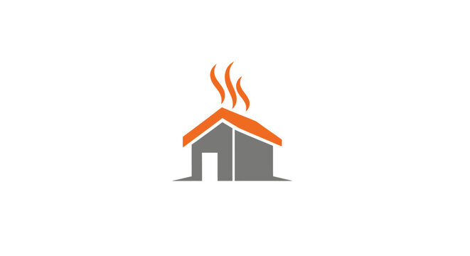 Burning house on fire emergency.