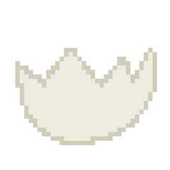 Fototapeta premium White cracked eggshell pixel art icon for Easter holiday graphic
