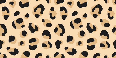 Warm Tan Leopard Animal Print Seamless Vector © Rashid