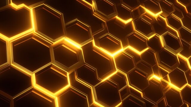 Abstract golden honeycomb pattern