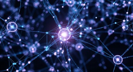 Neural network glowing nodes connected futuristic technology digital brain AI concept © Trustbeeit.com