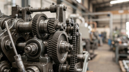Obraz premium Industrial Machine Parts Close Up