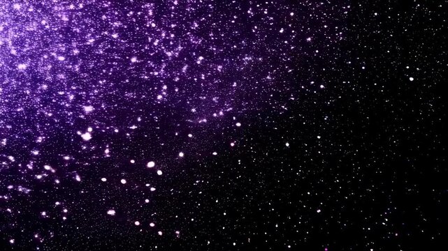 A Stunning Visual Journey Through a Celestial Landscape Filled with Twinkling Stars and Cosmic Dust in Deep Purple and Black Tones