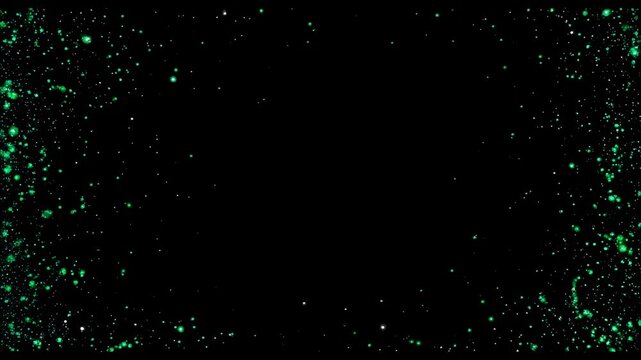 A Captivating Display of Celestial Particles in a Dark Cosmic Environment, Featuring Glowing Green and White Dots That Evoke a Sense of Mystery and Wonder