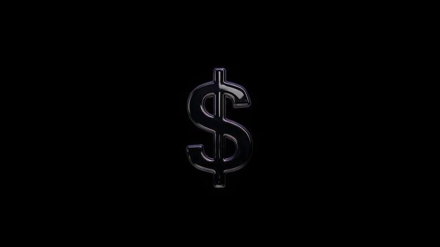 A Captivating Transition of a Glowing Dollar Symbol Against a Dark Background, Highlighting Themes of Currency, Finance, and Wealth in a Contemporary Digital Style