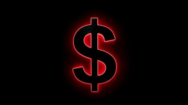 A Bold Representation of Wealth and Prosperity: Illuminated Dollar Sign Against a Dark Background Symbolizing Financial Success and Economic Aspirations