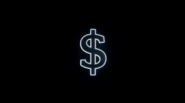 Illuminated Dollar Sign: A Striking Visual Representation of Financial Themes, Wealth, and Economic Concepts in a Dark Ambiance