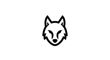 Fototapeta premium Wolf head logo design icon black.
