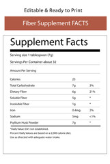 Canola Oil Nutrition facts label design Fully editable, vector print on demand file