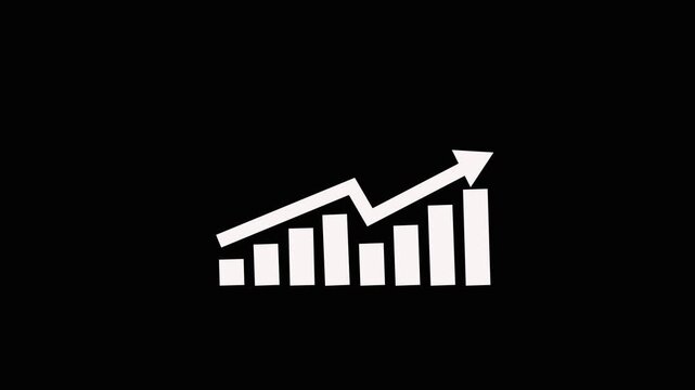 Motion animated footage. Statistics bars columns growth, arrow up. Finance, Bar graph going up, Profit concept, positive increase chart. business graph 4k video 