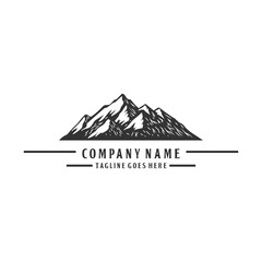 Naklejka premium Vintage Mountain Range Logo Design For Adventure Brand