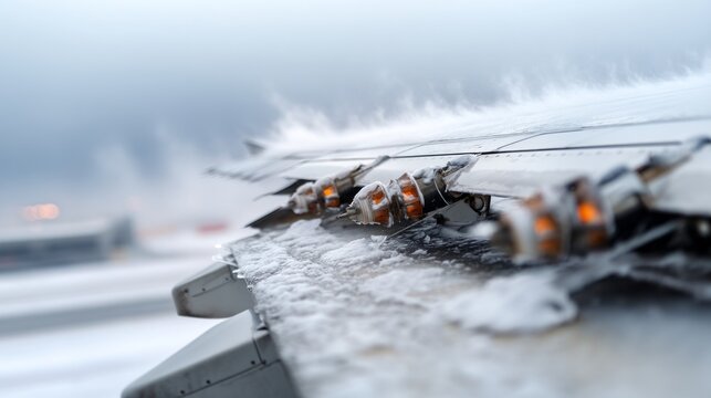 Airplane Wing with Icing and Icing System in Action
