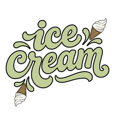 Fototapeta premium Sweet creamy ice cream vector illustration with waffle cones and splashes