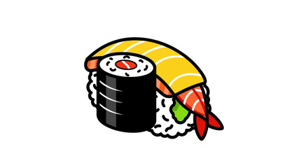 Sushi illustration on white background © Nataliaa