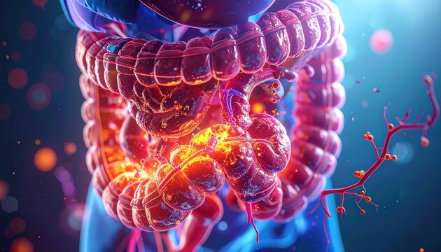 Human digestive system illustration