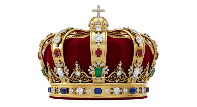 crown jewelry gold red velvet diamond ruby emerald sapphire gemstone royal regalia monarchy king queen prince princess tiara jewels precious stones ornate luxury fancy historical