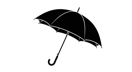 black umbrella isolated on white © Kamola