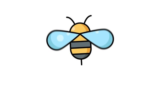 Animal icon animation of an bee