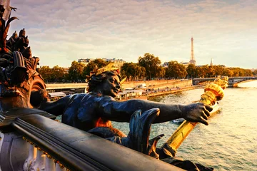 Fotobehang Pont Alexandre III The Seine at sunset  © Yaojun