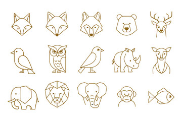 Fototapeta premium animal icons set