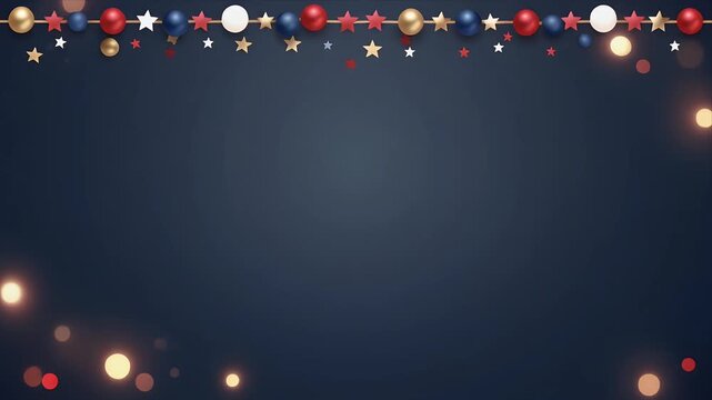 Vibrant celebration background with colorful stars and balls