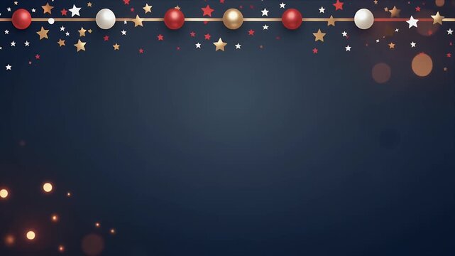 Elegant Christmas background with red and gold ornaments