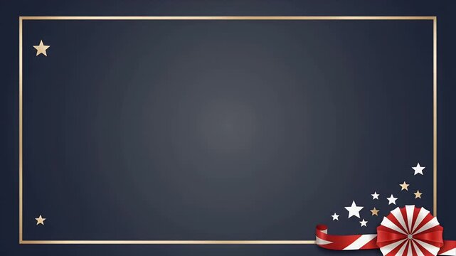 Elegant patriotic background with gold frame and stars for award or certificate