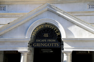 Naklejka premium Harry Potter Escape from Gringotts attraction entrance 